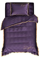 Pościel Z Haftem 140X200 Soft Fioletowa 2601