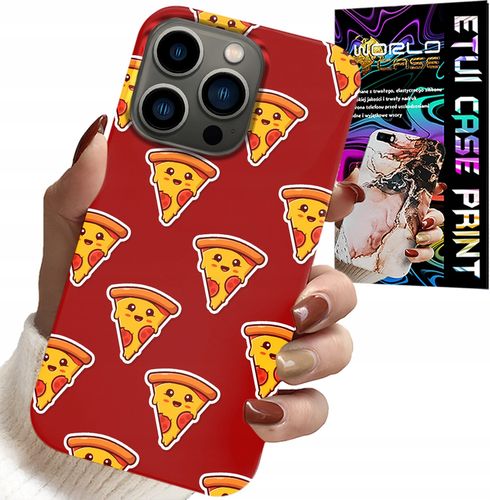 ETUI DO IPHONE 14 PRO - WZÓR Z WESOŁĄ PIZZĄ NA CZERWONYM TLE na Arena.pl