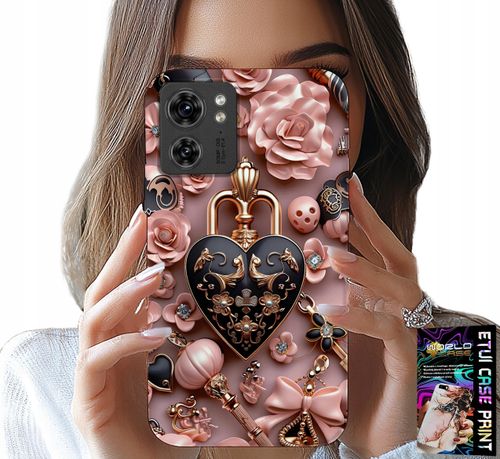 ETUI DO MOTOROLA EDGE 40 - KOBIECE WZORY KŁÓDKA SERCE CASE + FOLIA na Arena.pl