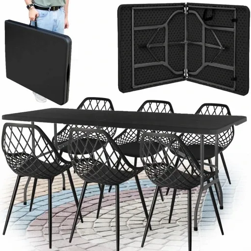 Meble na Ogród Taras Komplet STÓŁ 6 KRZESEŁ zestaw mebli ogrodowy zdjęcie 1