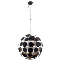 LAMPA wisząca MAILONE AD20180/6C BL+G Italux metalowa OPRAWA zwis kula ball czarna złota