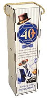 skrzynka pudełko 33,5 x 9,5cm na butelkę alkoholu 40 urodziny pan