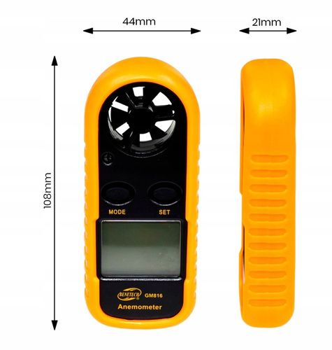 Anemometr Wiatromierz Miernik Prędkości Wiatru i Pomiar Temperatury LCD na Arena.pl