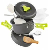 ZESTAW NACZYŃ ZEWNĘTRZNYCH ZESTAW DO PRZYPRAW KEMPINGOWYCH ZASTAWA OBIADOWA