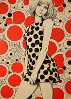 Plakat 13x18cm Czerwone Kropki