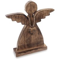 Drewniany Anioł Figurka Anioła Dekoracyjna Ozdobna Figura Stojąca 29 cm