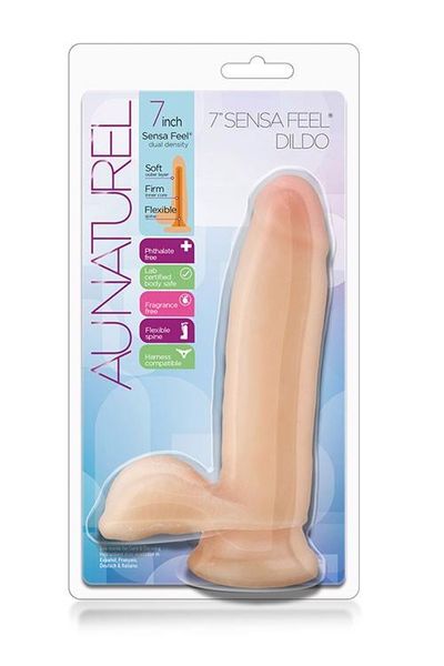 Au Naturel 7Inch Sensa Feel Dildo Beig zdjęcie 1