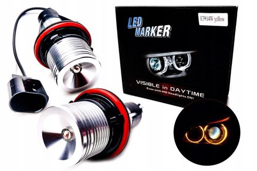 LED MARKERY W RINGI ŻÓŁTE 14W RINGI BMW E39 E60 E61 E63 E64 E65 na Arena.pl