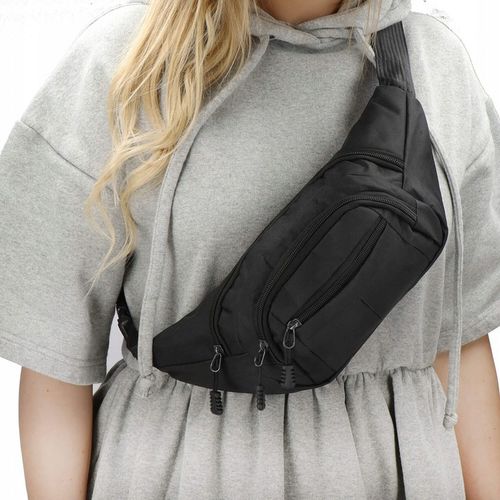 SASZETKA NERKA MĘSKA DAMSKA POJEMNA BIODRÓWKA SPORTOWA BIODROWA CZARNA na Arena.pl