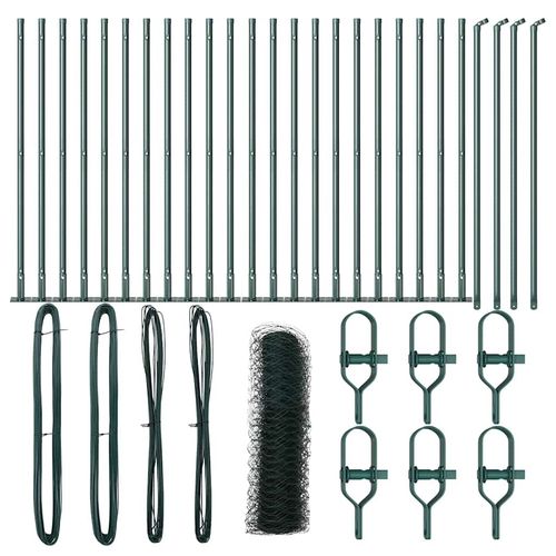 Ogrodzenie z słupkami Zielony 0,5 x 50 m Stal pokryta PCV na Arena.pl