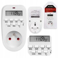 PROGRAMATOR CZASOWY TIMER WŁĄCZNIK CYFROWY LCD WYŁĄCZNIK 1MIN 8 USTAWIEŃ