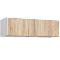 Nadstawka na szafę przesuwną 150 cm 2 drzwi - biała dąb sonoma
