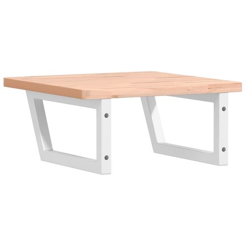 Półka ścienna pod umywalkę, stal i lite drewno bukowe na Arena.pl