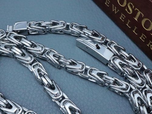 GRUBY SREBRNY ŁAŃCUSZEK NA SZYJĘ SPLOT KRÓLEWSKI na Arena.pl