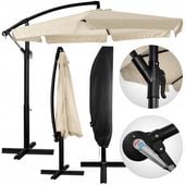 PARASOL OGRODOWY DUŻY 360° SKŁADANY Z FALBANĄ WYSIĘGNIKIEM MOCNY 400cm