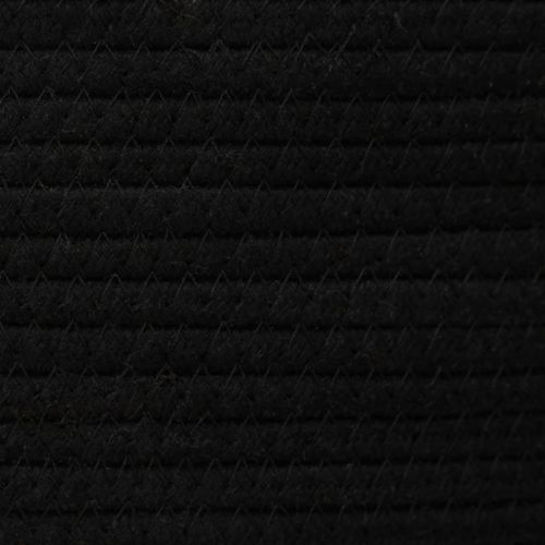 Kosz z pokrywą, czarno-beżowy, Ø37x50 cm, bawełna na Arena.pl