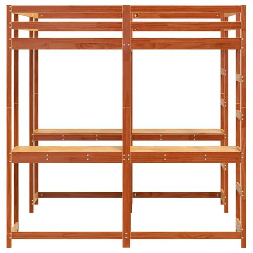 Łóżko na antresoli, z biurkiem i drabinką, brąz, 180x200 cm na Arena.pl