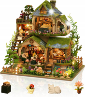 DREWNIANY DOMEK DLA DZIECI ZABAWKI MINIATUROWY ZESTAW DOMEK DLA LALEK DIY