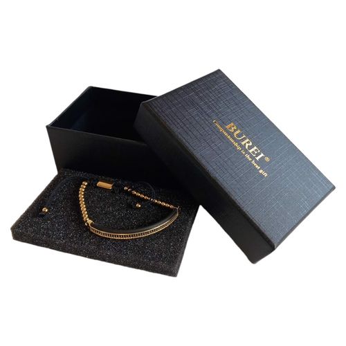 Bransoletka regulowana z koralikami czarno-złoty na Arena.pl