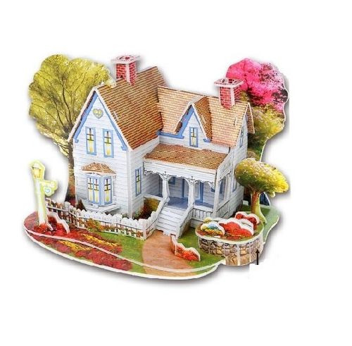 Puzzle 3D tekturowe szary domek na Arena.pl