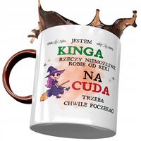 Kubek Bordowy Dla Kingi Koleżanki Na Prezent Z Nadrukiem Ze Zdjęciem