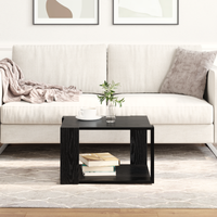 Stolik kawowy Czarne dębowe 51,5x51,5x30 cm Drewno kompozytowe