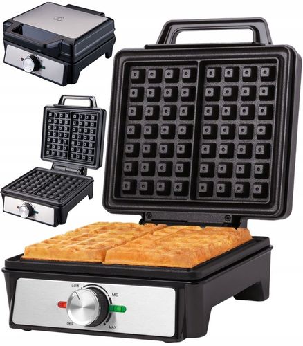 GOFROWNICA XXL 2 GOFRY Z REGULACJĄ TEMPERATURY PUSZYSTE CHRUPIĄCE GOFRY na Arena.pl