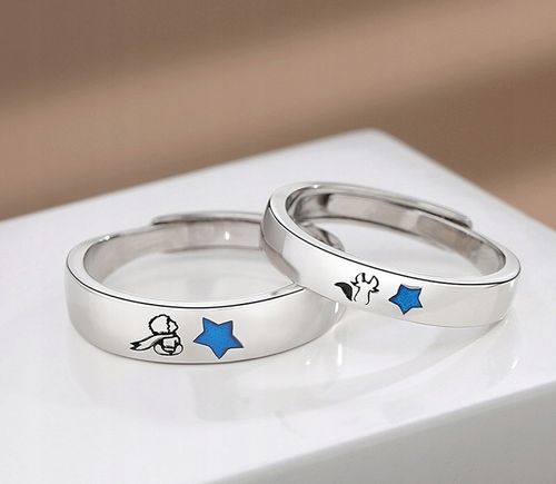 Pierścionki srebrne mały książę i lis regulowane na Arena.pl