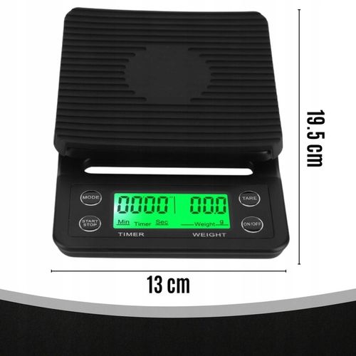 WAGA KUCHENNA ELEKTRONICZNA PRECYZYJNA Z WYŚWIETLACZEM 5000g 1g TIMER na Arena.pl