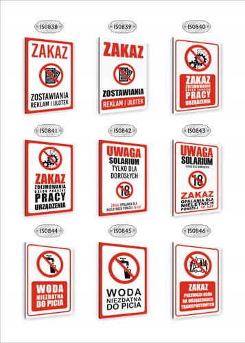 Tabliczka znak informacyjny dibond 40x30 ZAKAZ PICIA WODY nadruk UV na Arena.pl