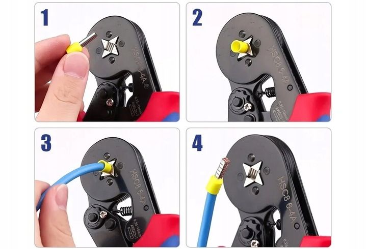 ZACISKARKA PRASKA KONEKTORÓW TULEJEK KOŃCÓWEK KABLI PRZEWODÓW ZESTAW x1200 zdjęcie 3