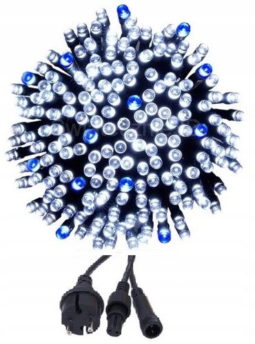 LAMPKI CHOINKOWE 1000 LED BIAŁE ZIMNE + NIEBIESKI FLASH FLESZ BŁYSK ZEW 70M na Arena.pl