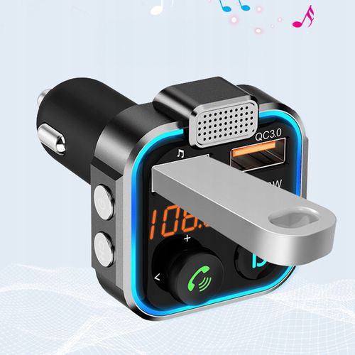 TRANSMITER BLUETOOTH SAMOCHODOWY FM 3x USB ADAPTER SZYBKA ŁADOWARKA MP3 na Arena.pl