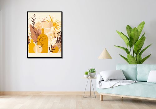 Plakat 75x100cm Złote Rośliny na Arena.pl