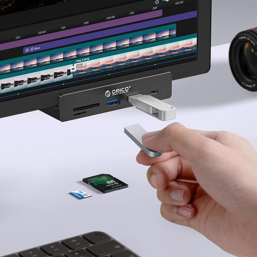 Orico Aktywny hub USB-C 10Gbps, 15W, przykręcany, 2x USB-A, czytnik SD, na Arena.pl