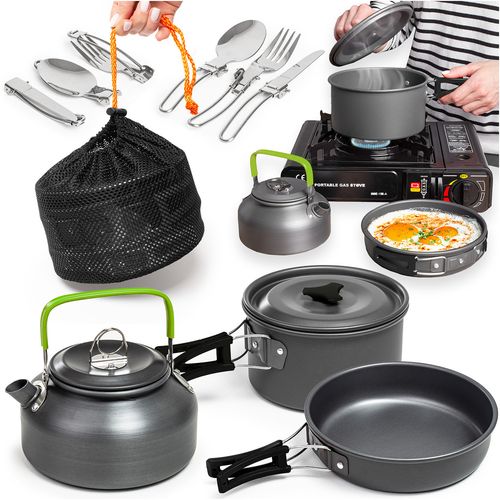 Zestaw Garnków Naczyń Turystycznych Na Kemping Zg4-03 Czarny na Arena.pl