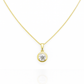 naszyjnik stal szlachetna pozłacana 14k złotem, cyrkonia nst2227