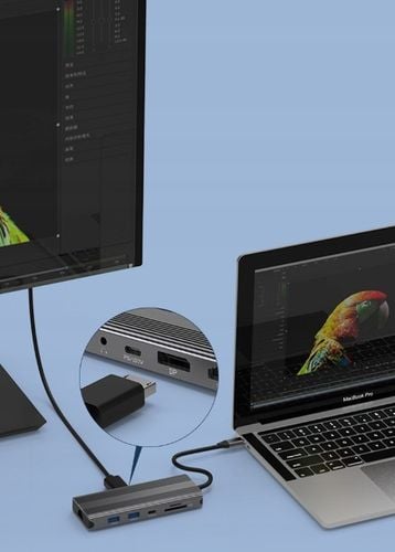 HUB USB-C Adapter 10w1 DisplayPort 1.4 HDMI 2.1 8K 4K 120Hz Display Port M1 na Arena.pl