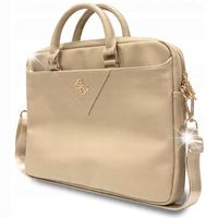 Torba na laptopa Guess ZIP Leather Triangle light gold PREMIUM 16"