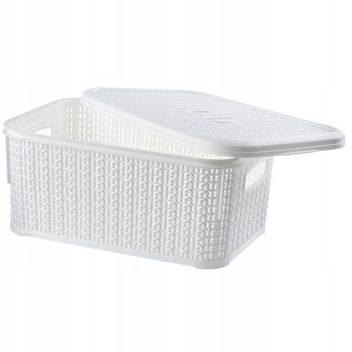 KADAX Koszyk Kosz 6L Pojemnik Z Pokrywą Biały 2szt na Arena.pl