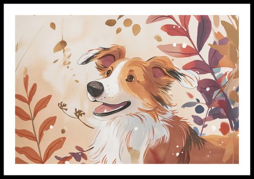 Plakat 60x40cm Collie Jesienną Porą na Arena.pl
