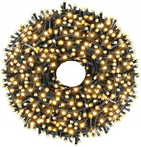LAMPKI CHOINKOWE 500 LED FLASH BIAŁE CIEPŁE GRUBY KABEL STAŁE ŚWIATŁO ZEW. na Arena.pl