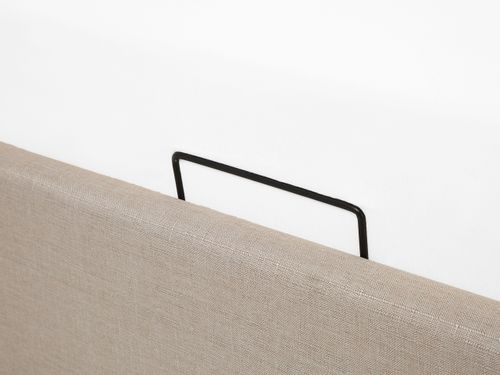 Łóżko z pojemnikiem tapicerowane 140 x 200 cm beżowe DINAN na Arena.pl