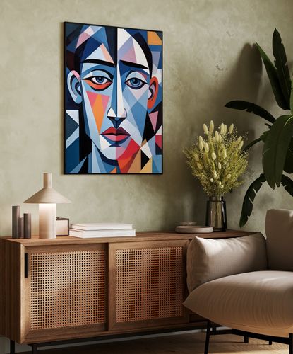 Plakat twarz kubizm portret geometryczny 21x29,7 cm A4 na Arena.pl