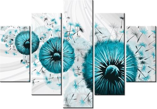 105CM 150CM OBRAZ 5 ELEM TURKUSOWE DMUCHAWCE 4 DRUK na Arena.pl