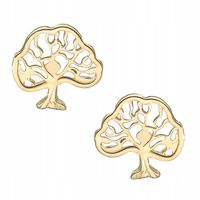 KOLCZYKI SREBRNE POZŁACANE DRZEWKO SZCZĘŚCIA