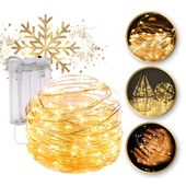 światełka lampki na żyłce wewnętrzne 50 led ciepłe białe lamp10cb