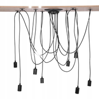 LAMPY WISZĄCE W STYLU VINTAGE Z 8 ŻARÓWKAMI E27 LOFT PAJĄK WIELOGŁOWICOWA
