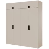 Szafa uchylna z nadstawką Napoli 4D 200 Kaszmir (czarny uchwyt)