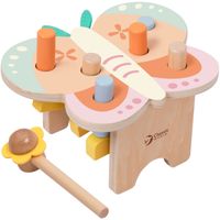 CLASSIC WORLD Wbijak Pastelowy Motylek Montessori z Młoteczkiem